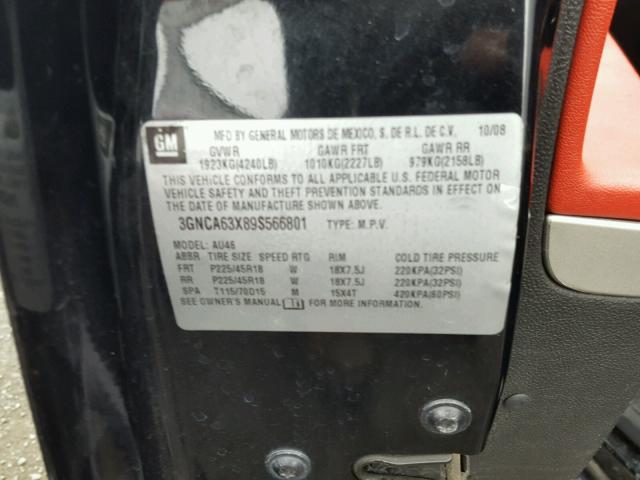 3GNCA63X89S566801 - 2009 CHEVROLET HHR SS 黑色 照片 10