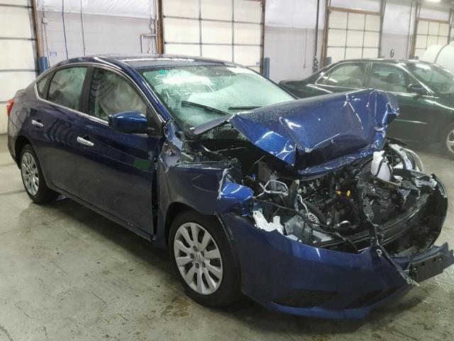 3N1AB7AP2HL653854 - 2017 NISSAN SENTRA S BLUE photo 1