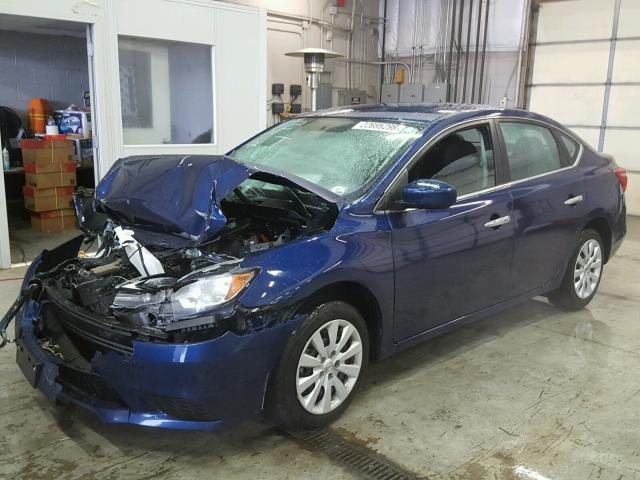 3N1AB7AP2HL653854 - 2017 NISSAN SENTRA S BLUE photo 2