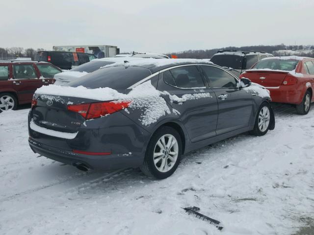 KNAGN4A72B5119545 - 2011 KIA OPTIMA EX GRAY photo 4