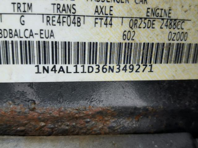 1N4AL11D36N349271 - 2006 NISSAN ALTIMA S GRAY photo 10