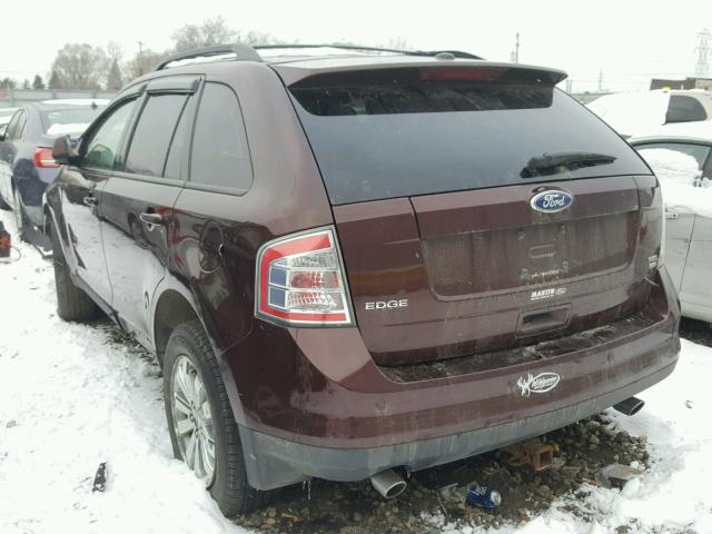 2FMDK4JC9ABB61700 - 2010 FORD EDGE SEL BURGUNDY photo 3