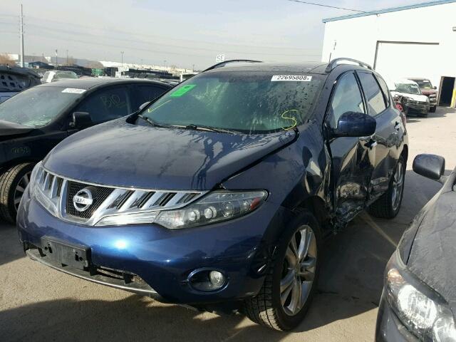 JN8AZ18W39W108183 - 2009 NISSAN MURANO S BLUE photo 2