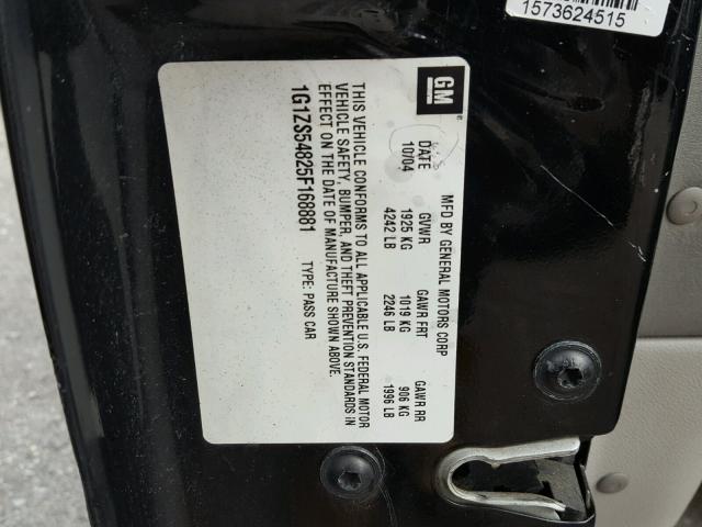 1G1ZS54825F168881 - 2005 CHEVROLET MALIBU BLACK photo 10