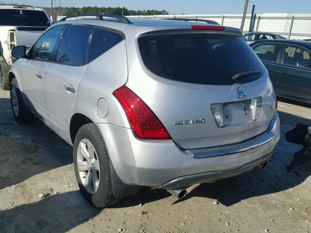 JN8AZ08T47W516009 - 2007 NISSAN MURANO SL SILVER photo 3