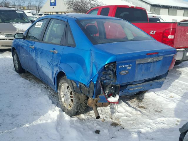 1FAHP34N57W170969 - 2007 FORD FOCUS ZX4 BLUE photo 3