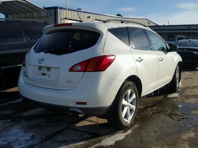 JN8AZ18U59W010111 - 2009 NISSAN MURANO S WHITE photo 4