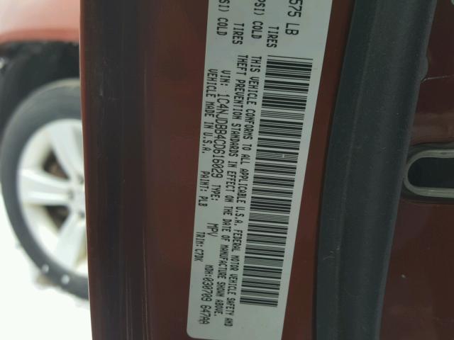 1C4NJDBB4CD616029 - 2012 JEEP COMPASS SP ORANGE photo 10