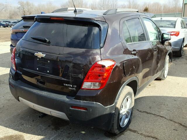 KL7CJPSB7GB542676 - 2016 CHEVROLET TRAX 1LT BURGUNDY photo 4