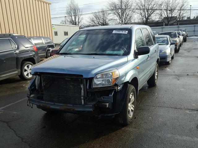 2HKYF18146H507340 - 2006 HONDA PILOT LX BLUE photo 2