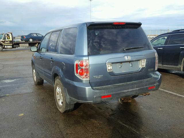 2HKYF18146H507340 - 2006 HONDA PILOT LX BLUE photo 3