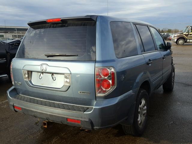 2HKYF18146H507340 - 2006 HONDA PILOT LX BLUE photo 4