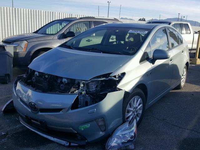 JTDKN3DP1C3018481 - 2012 TOYOTA PRIUS PLUG GREEN photo 2