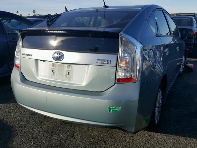 JTDKN3DP1C3018481 - 2012 TOYOTA PRIUS PLUG GREEN photo 4