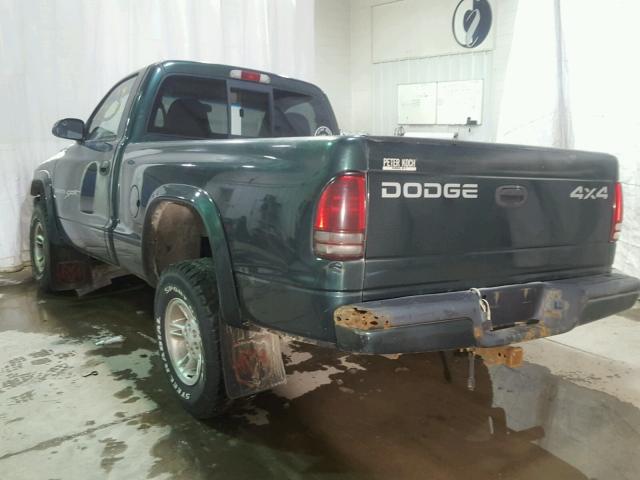 1B7GG26X7YS567672 - 2000 DODGE DAKOTA GREEN photo 3