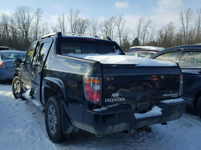 2HJYK163X7H510832 - 2007 HONDA RIDGELINE BLACK photo 3