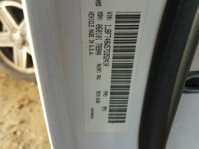 1J8FT48W57D352410 - 2007 JEEP PATRIOT LI WHITE photo 10