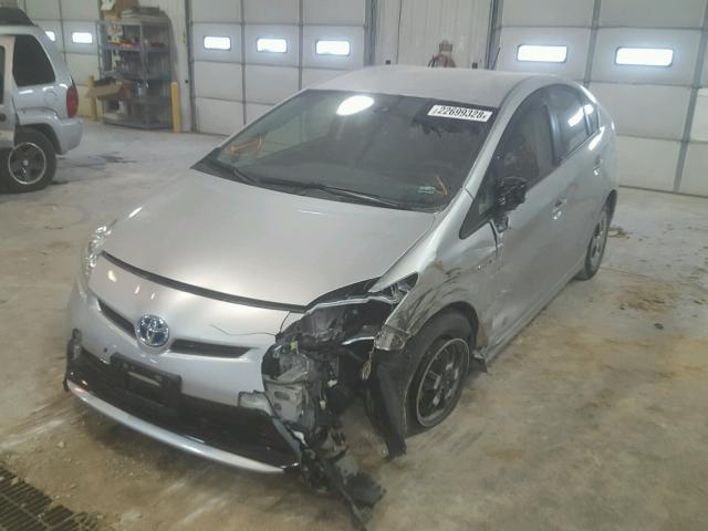 JTDKN3DU3C1559937 - 2012 TOYOTA PRIUS SILVER photo 2