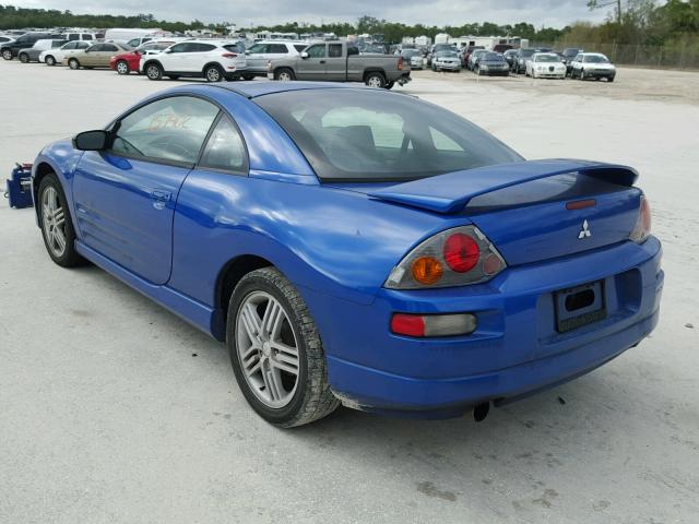 4A3AC84H85E019350 - 2005 MITSUBISHI ECLIPSE GT BLUE photo 3