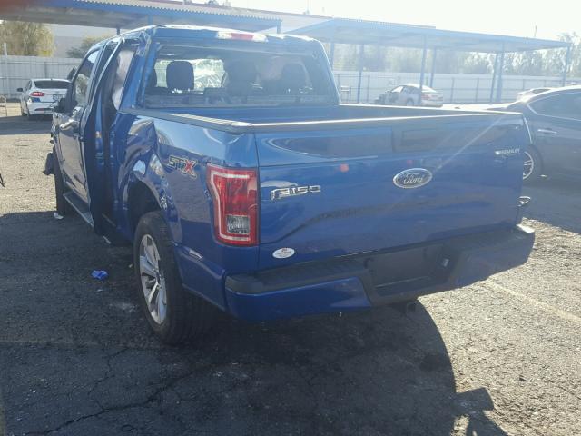 1FTEW1CP4HKE13137 - 2017 FORD F150 SUPER BLUE photo 3