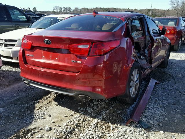 5XXGN4A72FG462845 - 2015 KIA OPTIMA EX RED photo 4