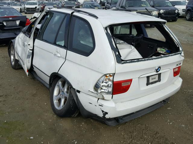 5UXFA53512LP45285 - 2002 BMW X5 3.0I WHITE photo 3