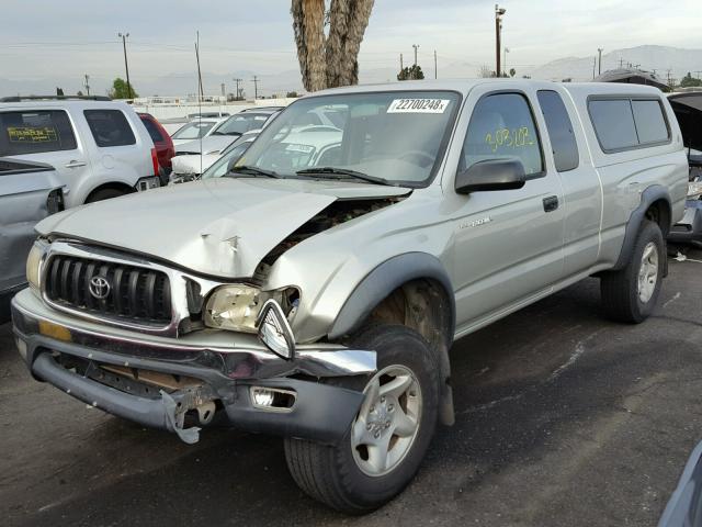 5TEWM72N61Z853424 - 2001 TOYOTA TACOMA XTR SILVER photo 2