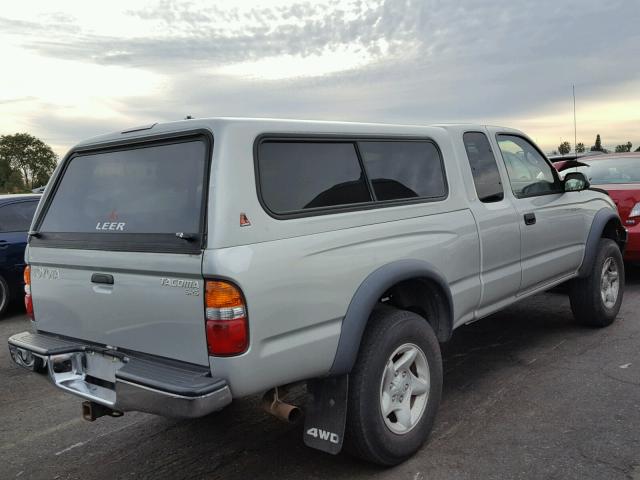 5TEWM72N61Z853424 - 2001 TOYOTA TACOMA XTR SILVER photo 4