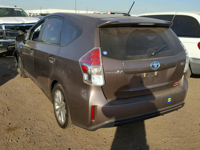 JTDZN3EU4FJ038288 - 2015 TOYOTA PRIUS V BROWN photo 3