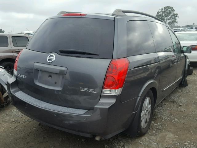 5N1BV28U86N107530 - 2006 NISSAN QUEST S GRAY photo 4