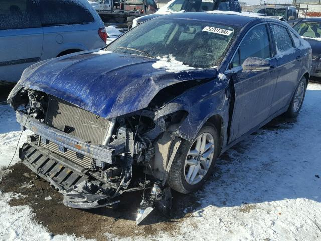 3FA6P0HR5DR183089 - 2013 FORD FUSION SE BLUE photo 2