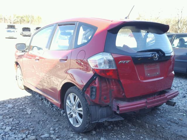 JHMGE886X9C003473 - 2009 HONDA FIT SPORT RED photo 3