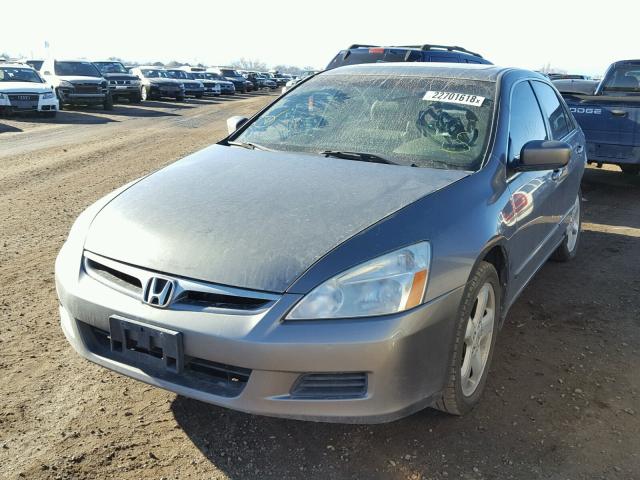 1HGCM65597A071020 - 2007 HONDA ACCORD EX GRAY photo 2