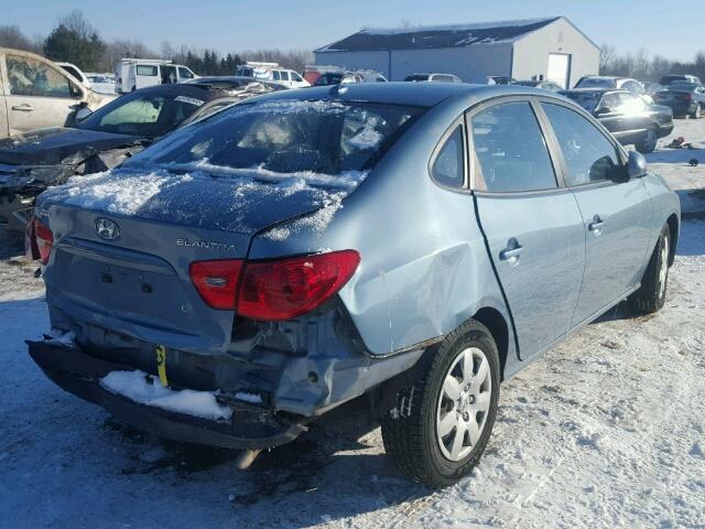 KMHDU46D27U176747 - 2007 HYUNDAI ELANTRA GL BLUE photo 4