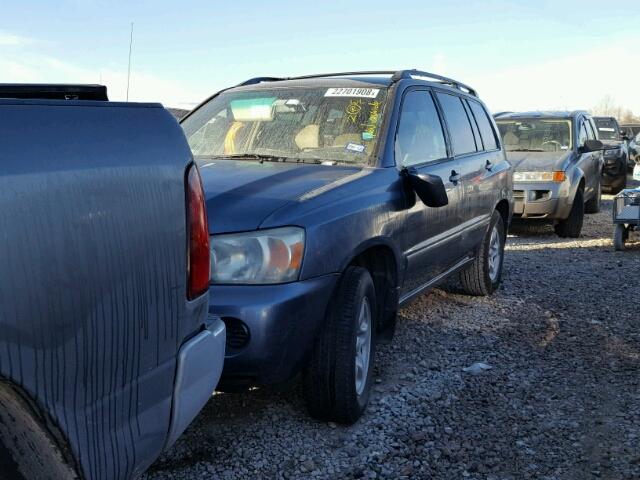 JTEDD21A150122104 - 2005 TOYOTA HIGHLANDER TEAL photo 2