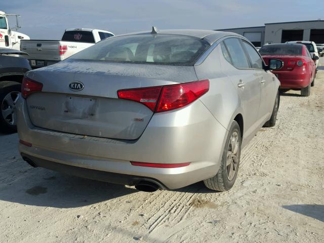 KNAGM4A79B5134255 - 2011 KIA OPTIMA LX SILVER photo 4