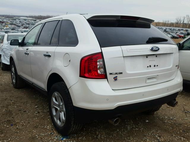 2FMDK3JC1BBB54820 - 2011 FORD EDGE SEL WHITE photo 3