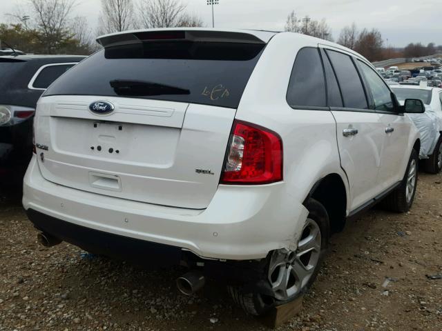 2FMDK3JC1BBB54820 - 2011 FORD EDGE SEL WHITE photo 4