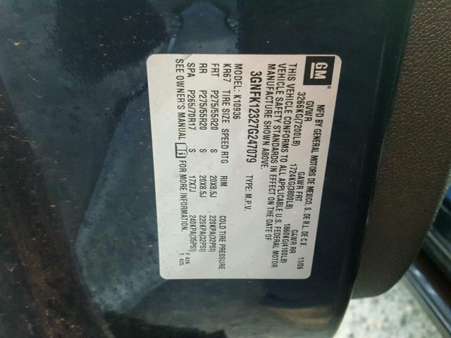 3GNFK12327G247079 - 2007 CHEVROLET AVALANCHE BLUE photo 10