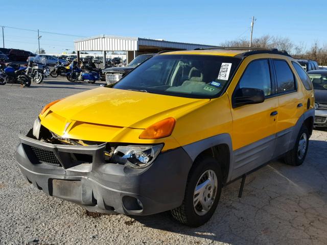 3G7DA03E41S544449 - 2001 PONTIAC AZTEK YELLOW photo 2