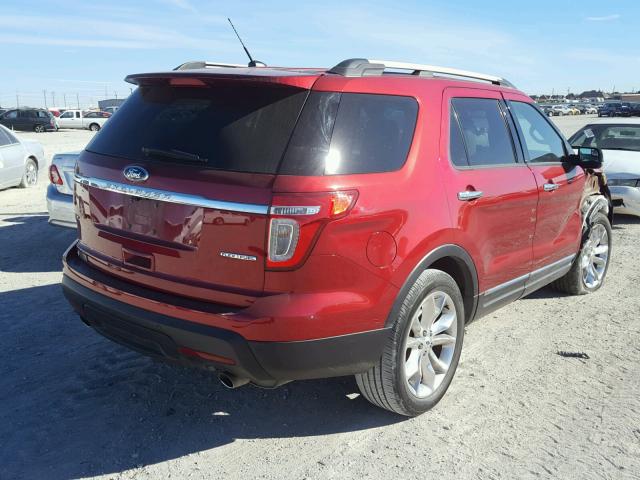 1FM5K7D80DGA66324 - 2013 FORD EXPLORER X RED photo 4