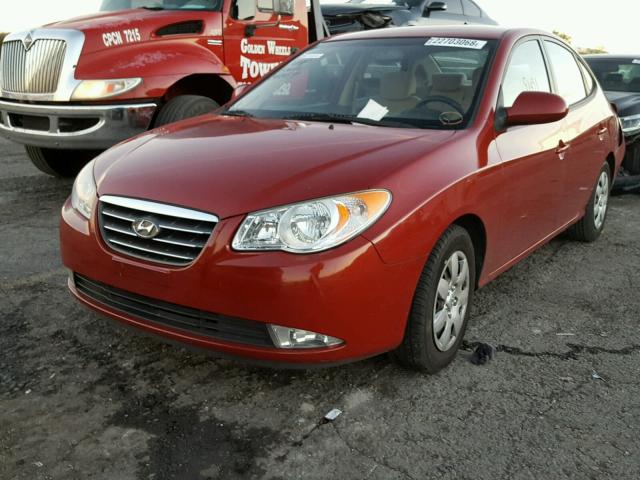 KMHDU46D19U596759 - 2009 HYUNDAI ELANTRA GL RED photo 2