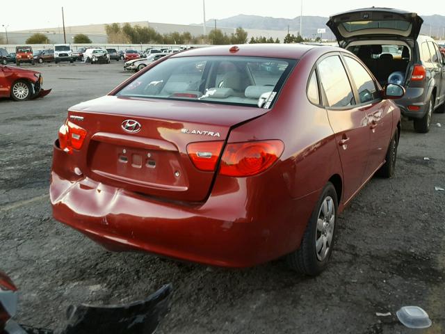 KMHDU46D19U596759 - 2009 HYUNDAI ELANTRA GL RED photo 4