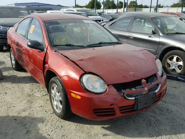 1B3ES56C15D158329 - 2005 DODGE NEON SXT BURGUNDY photo 1