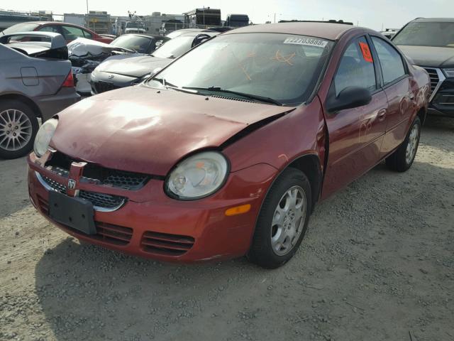 1B3ES56C15D158329 - 2005 DODGE NEON SXT BURGUNDY photo 2