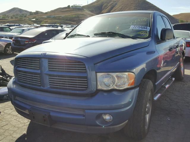 1D7HA18N52J258572 - 2002 DODGE RAM 1500 BLUE photo 2