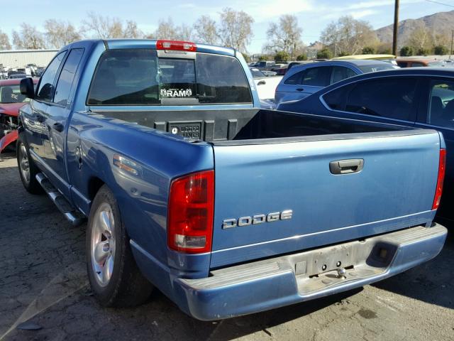 1D7HA18N52J258572 - 2002 DODGE RAM 1500 BLUE photo 3