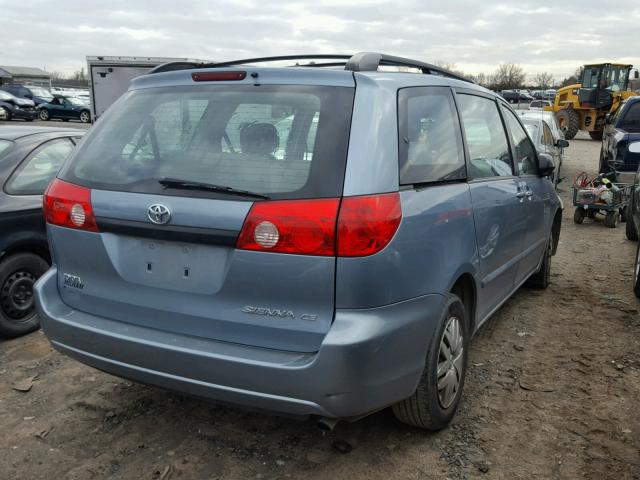 5TDZK23C58S148589 - 2008 TOYOTA SIENNA CE BLUE photo 4