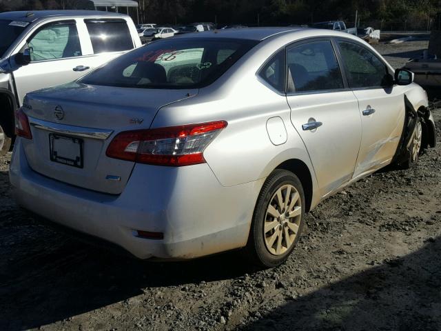 3N1AB7APXEY247867 - 2014 NISSAN SENTRA S SILVER photo 4