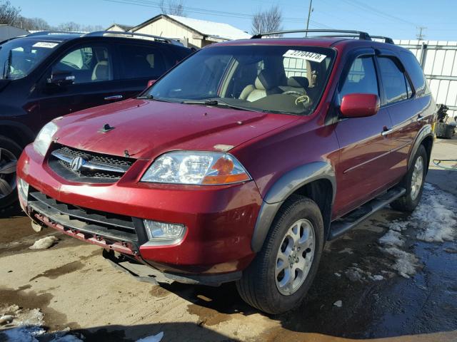 2HNYD18682H507209 - 2002 ACURA MDX TOURIN BURGUNDY photo 2